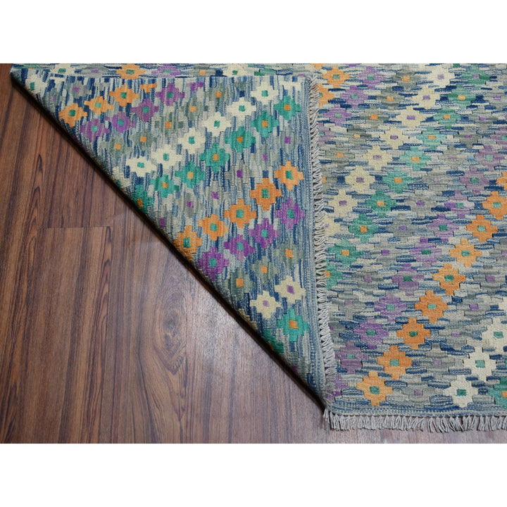 9'0" x 12'2" New Hand Woven Multicolored Wool Rectangle Oriental Rug - MOA10252199