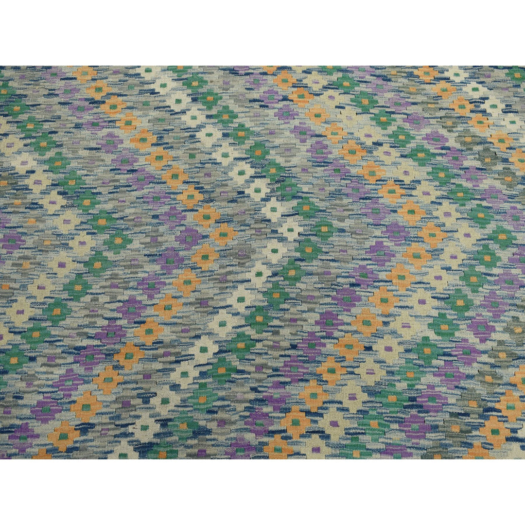 9'0" x 12'2" New Hand Woven Multicolored Wool Rectangle Oriental Rug - MOA10252199