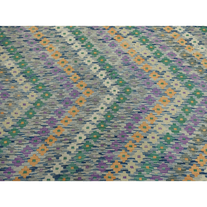 9'0" x 12'2" New Hand Woven Multicolored Wool Rectangle Oriental Rug - MOA10252199