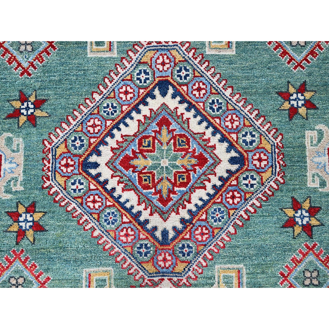 7'11" x 9'7" New Hand Knotted Green Wool Rectangle Oriental Rug - MOA102524