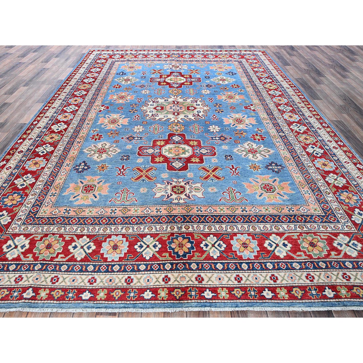 8'9" x 12'1" New Hand Knotted Blue Wool Rectangle Oriental Rug - MOA102525