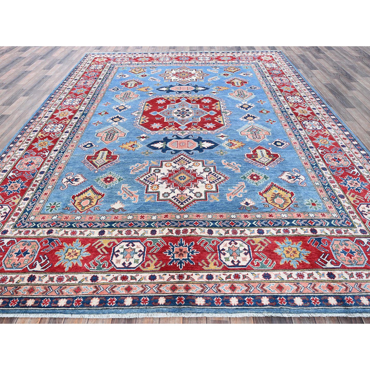 8'10" x 11'8" New Hand Knotted Blue Wool Rectangle Oriental Rug - MOA102527