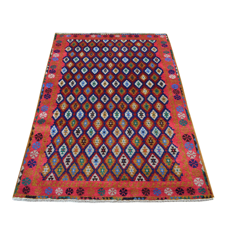 4'0" x 6'1" New Hand Knotted Multicolored Wool Rectangle Oriental Rug - MOA10253142