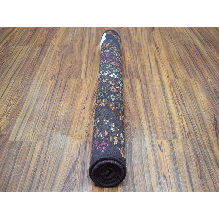 3'5" x 4'10" New Hand Knotted Black Wool Rectangle Oriental Rug - MOA10253174