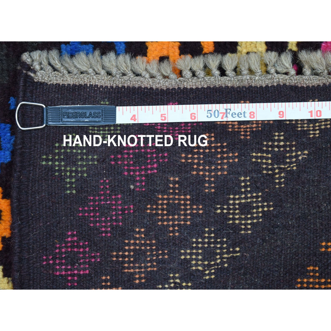 3'5" x 4'10" New Hand Knotted Black Wool Rectangle Oriental Rug - MOA10253174