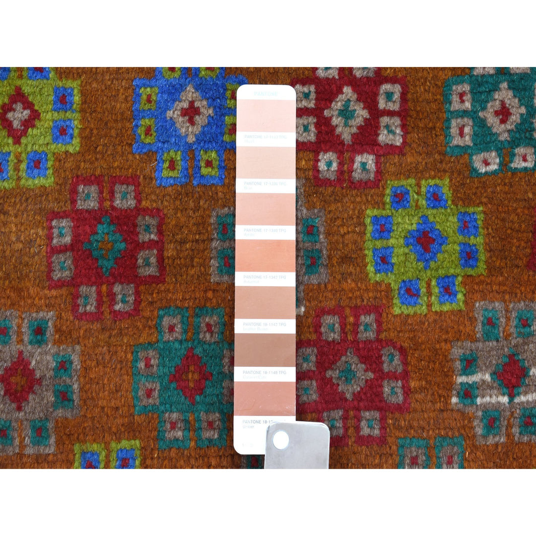 4'1" x 5'9" New Hand Knotted Multicolored Wool Rectangle Oriental Rug - MOA10253185