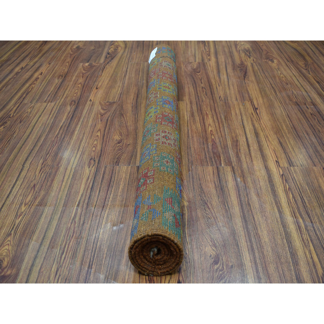 4'1" x 5'9" New Hand Knotted Multicolored Wool Rectangle Oriental Rug - MOA10253185