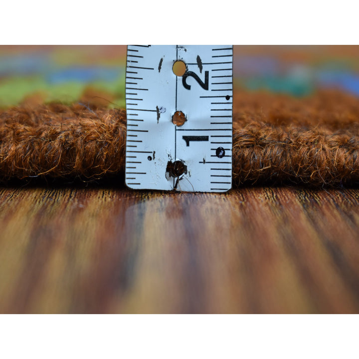 4'1" x 5'9" New Hand Knotted Multicolored Wool Rectangle Oriental Rug - MOA10253185