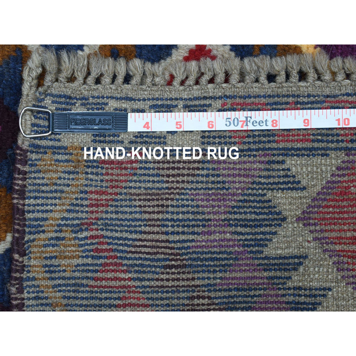 3'8" x 5'7" New Hand Knotted Blue Wool Rectangle Oriental Rug - MOA10253276