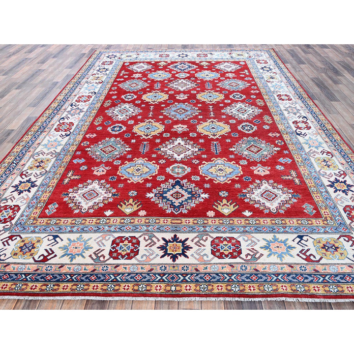 8'0" x 11'3" New Hand Knotted Red Wool Rectangle Oriental Rug - MOA102532