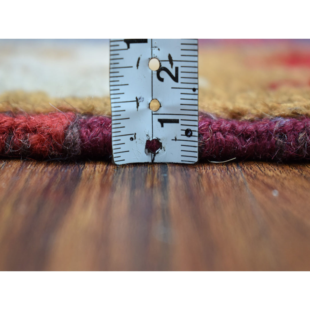 3'8" x 5'9" New Hand Knotted Blue Wool Rectangle Oriental Rug - MOA10253306