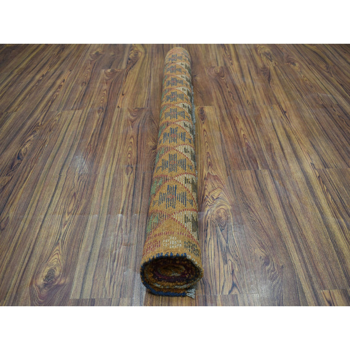 4'1" x 5'9" New Hand Knotted Red Wool Rectangle Oriental Rug - MOA10253307