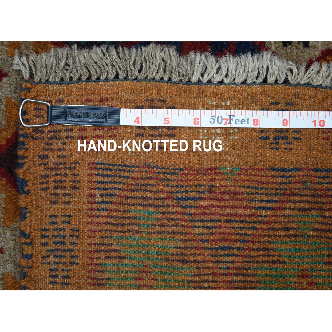 4'1" x 5'9" New Hand Knotted Red Wool Rectangle Oriental Rug - MOA10253307