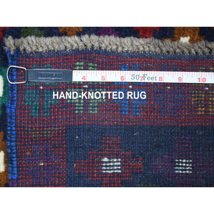 4'1" x 6'0" New Hand Knotted Blue Wool Rectangle Oriental Rug - MOA10253311