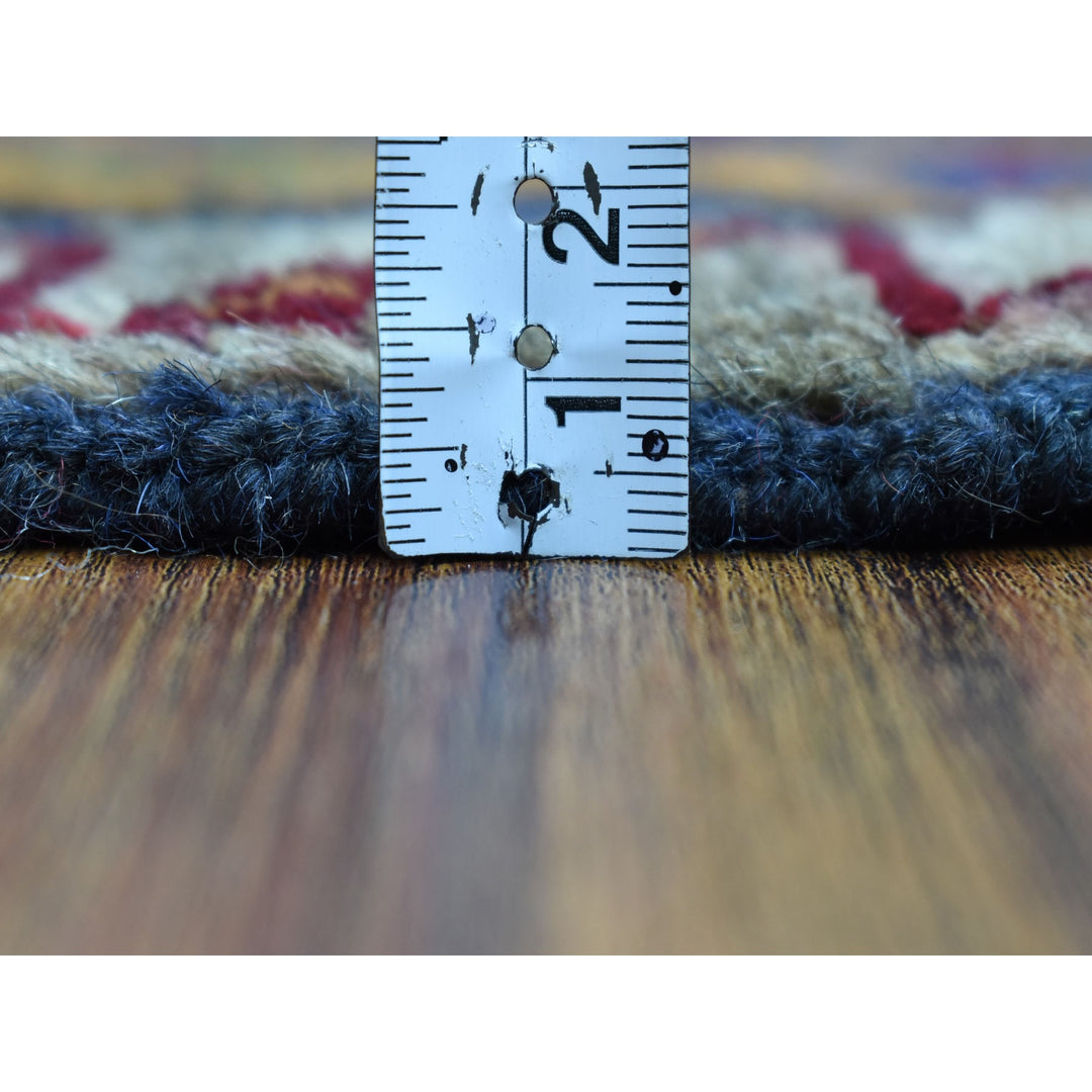 4'1" x 5'8" New Hand Knotted Blue Wool Rectangle Oriental Rug - MOA10253316