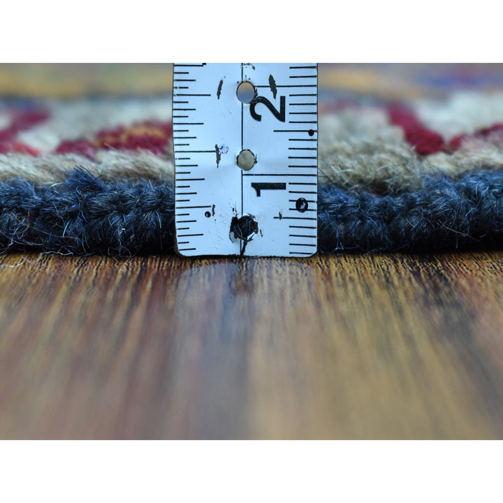 4'1" x 5'8" New Hand Knotted Blue Wool Rectangle Oriental Rug - MOA10253316