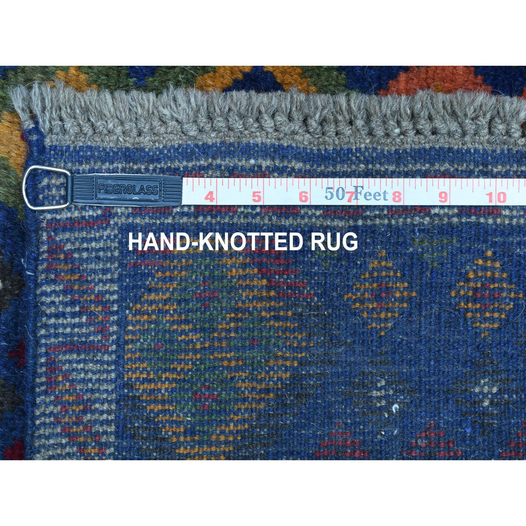 4'1" x 5'8" New Hand Knotted Blue Wool Rectangle Oriental Rug - MOA10253316