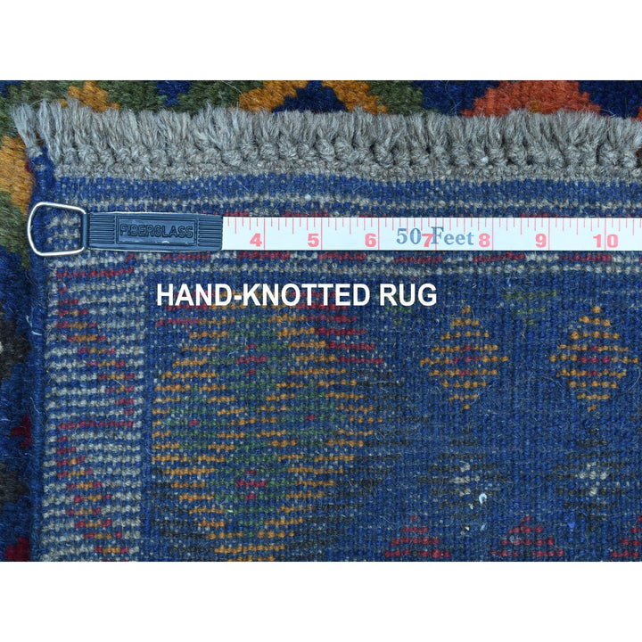 4'1" x 5'8" New Hand Knotted Blue Wool Rectangle Oriental Rug - MOA10253316