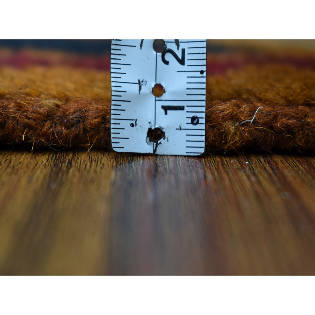 3'9" x 6'3" New Hand Knotted Orange Wool Rectangle Oriental Rug - MOA10253318