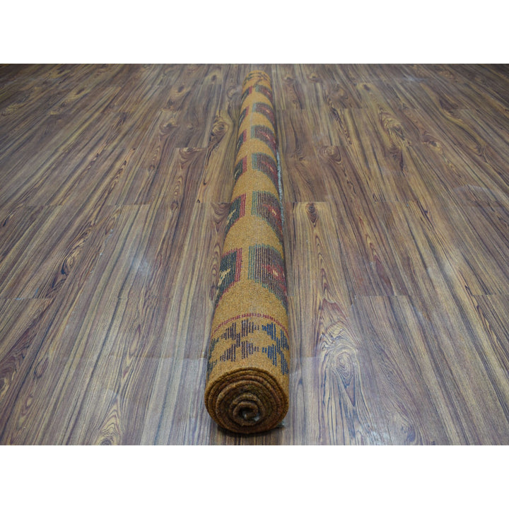 6'0" x 7'10" New Hand Knotted Orange Wool Rectangle Oriental Rug - MOA10253331