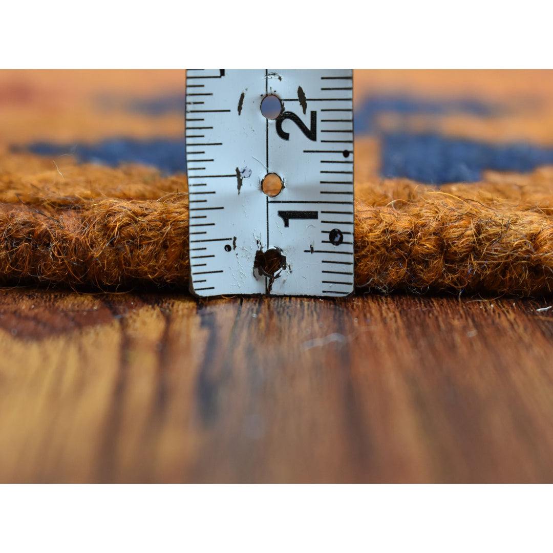 6'0" x 7'10" New Hand Knotted Orange Wool Rectangle Oriental Rug - MOA10253331