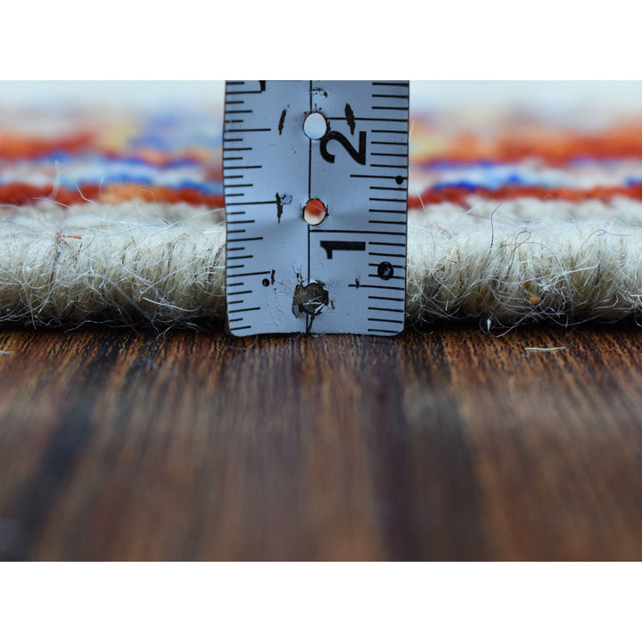 5'0" x 6'7" New Hand Knotted Ivory Wool Rectangle Oriental Rug - MOA10253337