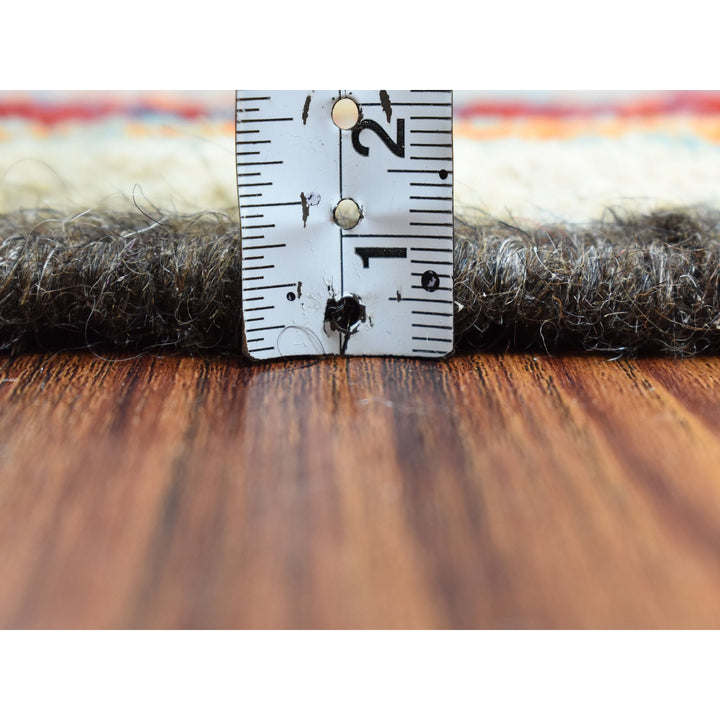 5'8" x 7'8" New Hand Knotted Ivory Wool Rectangle Oriental Rug - MOA10253341