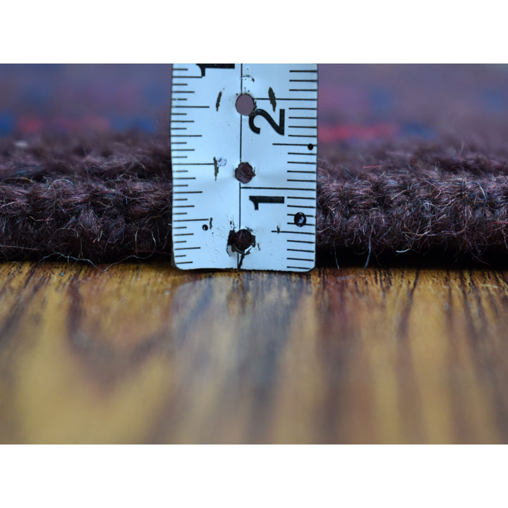 5'10" x 7'8" New Hand Knotted Purple Wool Rectangle Oriental Rug - MOA10253343