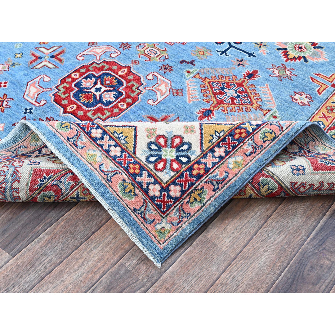 6'2" x 8'7" New Hand Knotted Blue Wool Rectangle Oriental Rug - MOA102535