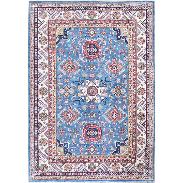 5'11" x 8'9" New Hand Knotted Blue Wool Rectangle Oriental Rug - MOA102536