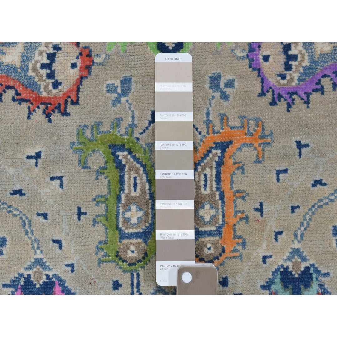 4'0" x 5'9" New Hand Knotted Grey Wool Rectangle Oriental Rug - MOA10253807