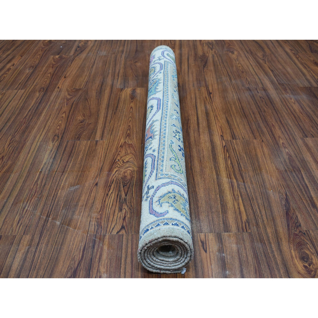 4'0" x 5'9" New Hand Knotted Grey Wool Rectangle Oriental Rug - MOA10253807