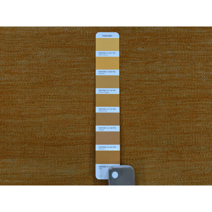 2'4" x 6'4" New Hand Woven Yellow Wool Runner Oriental Rug - MOA10253861