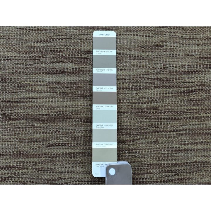 2'6" x 6'5" New Hand Woven Brown Wool Runner Oriental Rug - MOA10253866