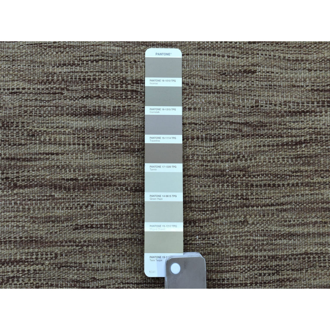 2'6" x 6'5" New Hand Woven Brown Wool Runner Oriental Rug - MOA10253866