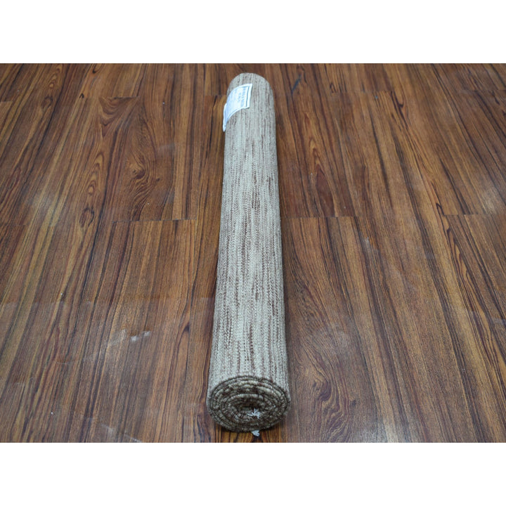 2'6" x 6'5" New Hand Woven Brown Wool Runner Oriental Rug - MOA10253866