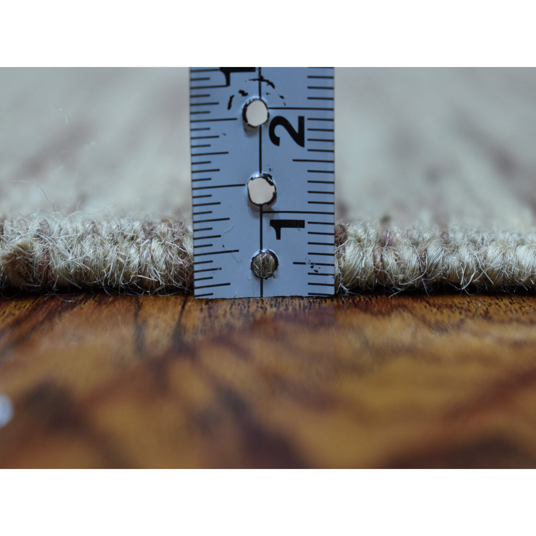 2'6" x 6'5" New Hand Woven Brown Wool Runner Oriental Rug - MOA10253866