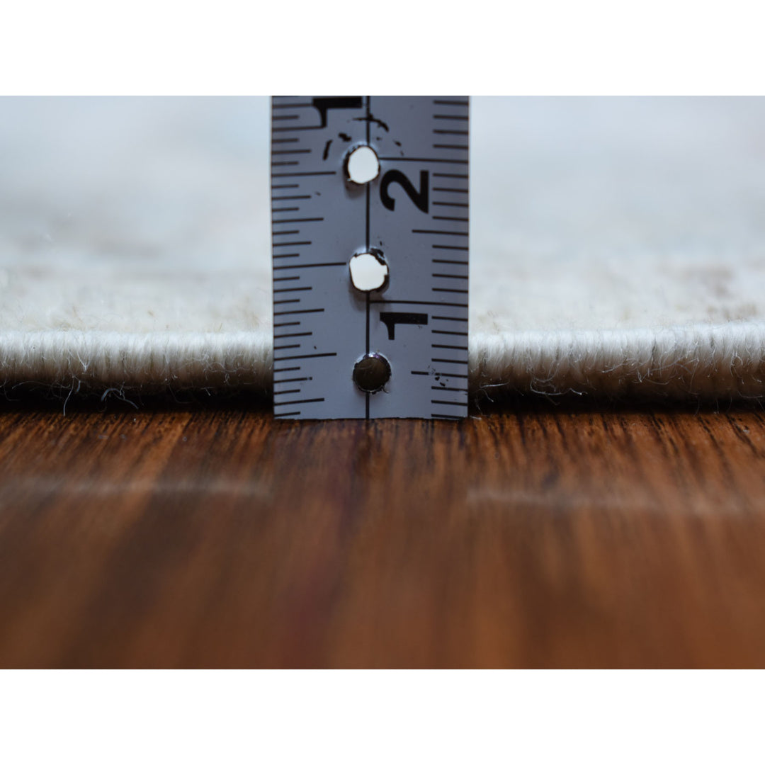 6'0" x 8'10" New Hand Knotted Grey Wool Rectangle Oriental Rug - MOA10253910