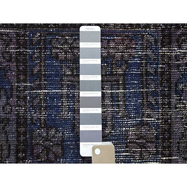 6'9" x 9'3" New Hand Knotted Grey Worn Wool Rectangle Oriental Rug - MOA10254032