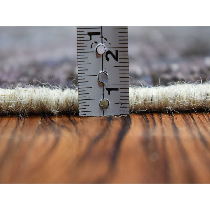 6'9" x 9'3" New Hand Knotted Grey Worn Wool Rectangle Oriental Rug - MOA10254032