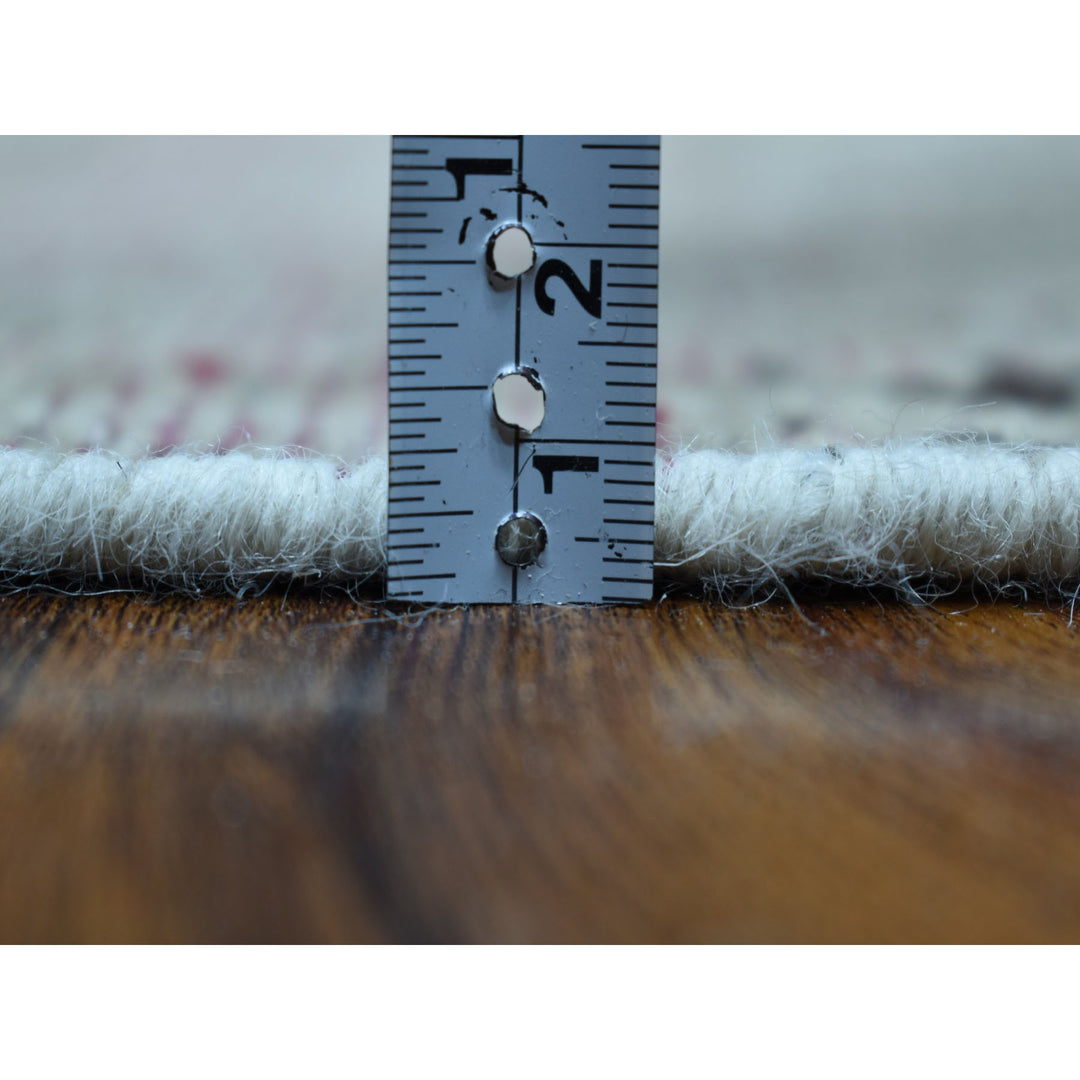 4'7" x 8'0" New Hand Knotted Grey Worn Wool Rectangle Oriental Rug - MOA10254051