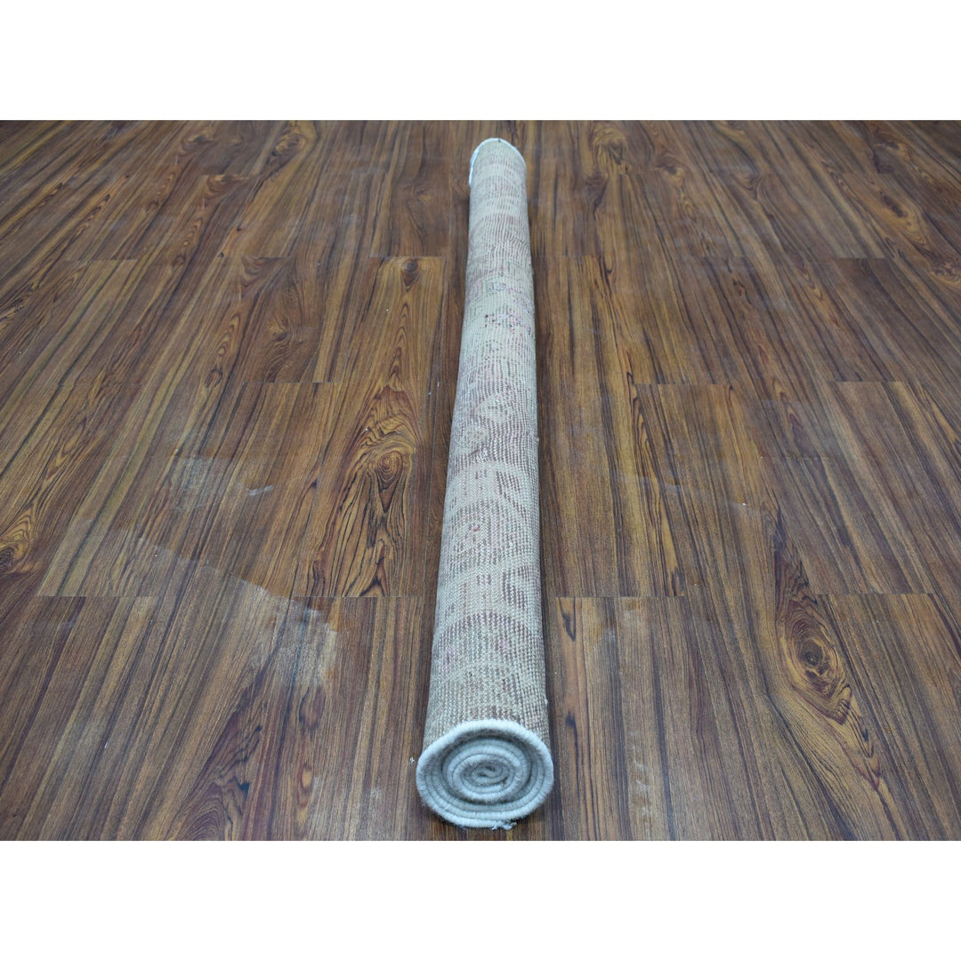 4'10" x 7'4" New Hand Knotted Grey Worn Wool Rectangle Oriental Rug - MOA10254056