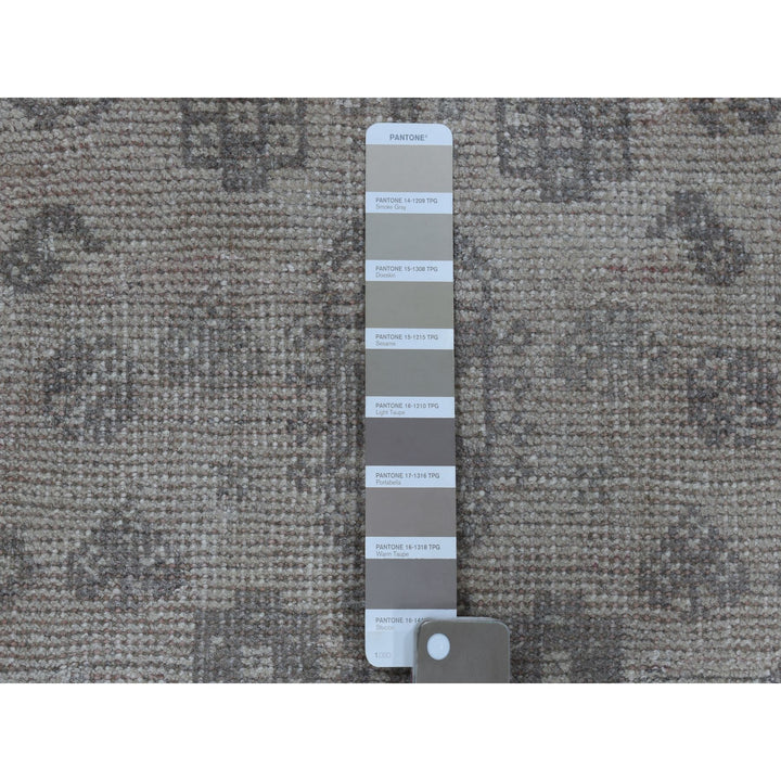 5'1" x 7'4" New Hand Knotted Grey Worn Wool Rectangle Oriental Rug - MOA10254060