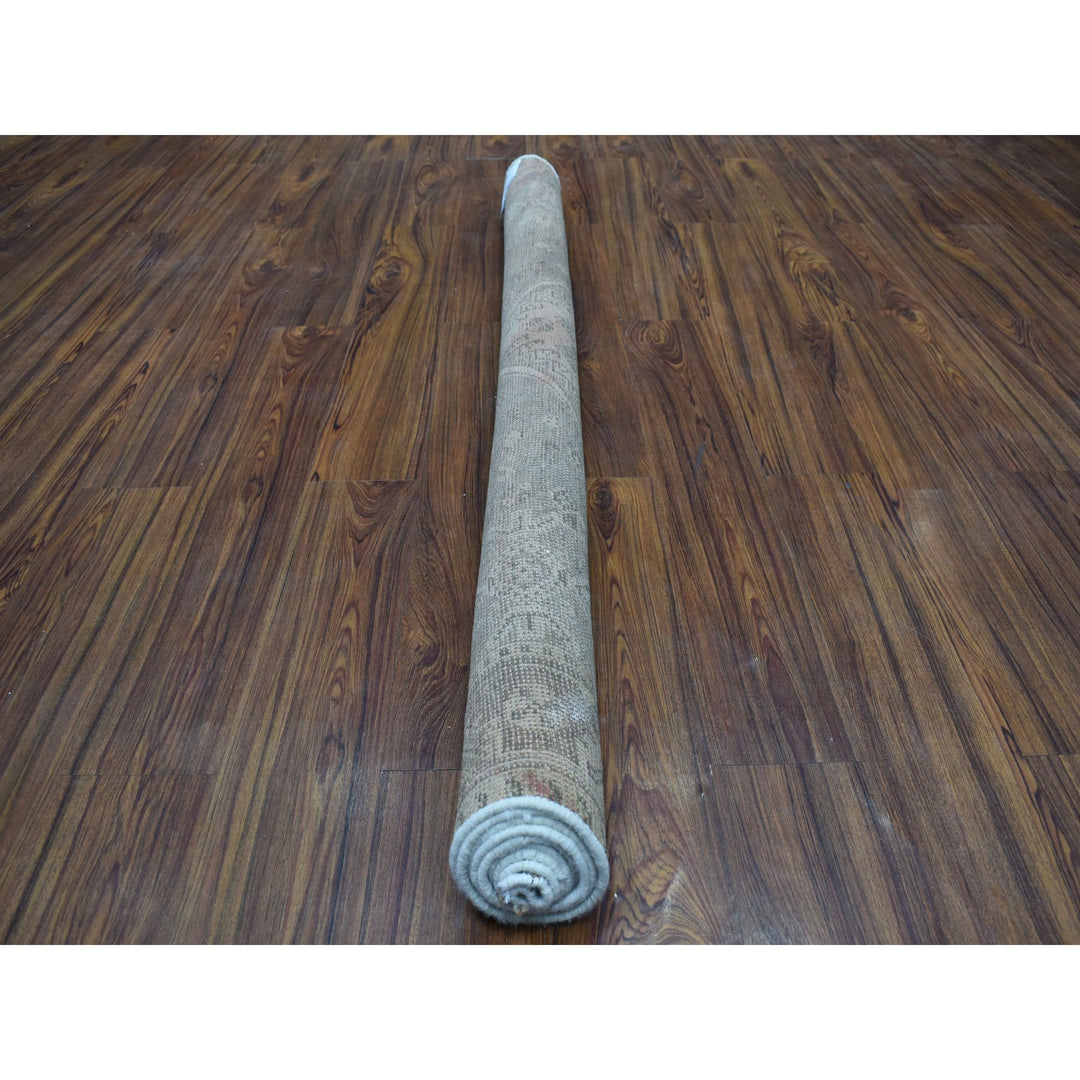 5'1" x 7'4" New Hand Knotted Grey Worn Wool Rectangle Oriental Rug - MOA10254060