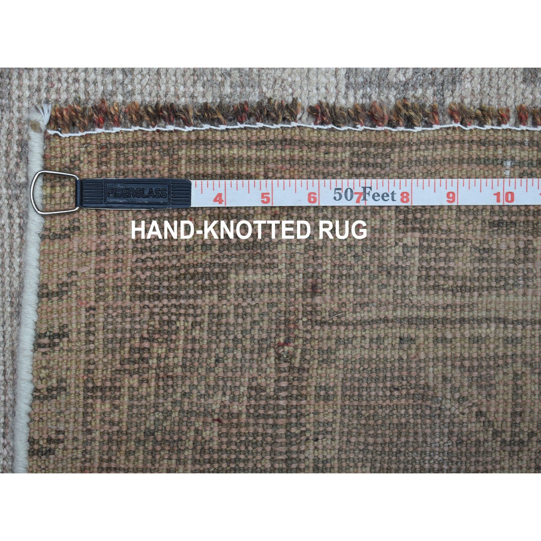 5'1" x 7'4" New Hand Knotted Grey Worn Wool Rectangle Oriental Rug - MOA10254060