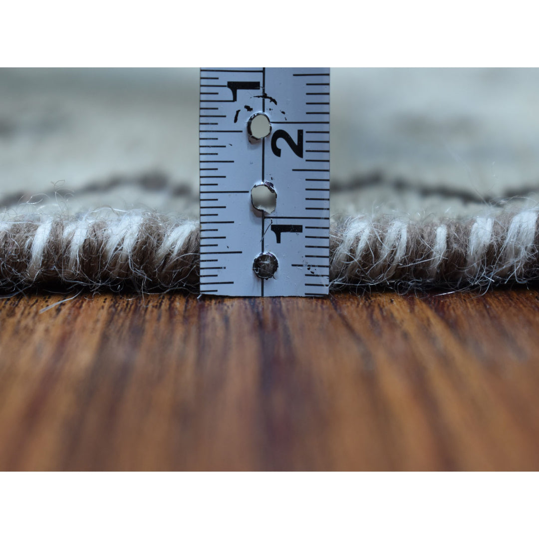 5'5" x 8'4" New Hand Knotted Beige Worn Wool Rectangle Oriental Rug - MOA10254068