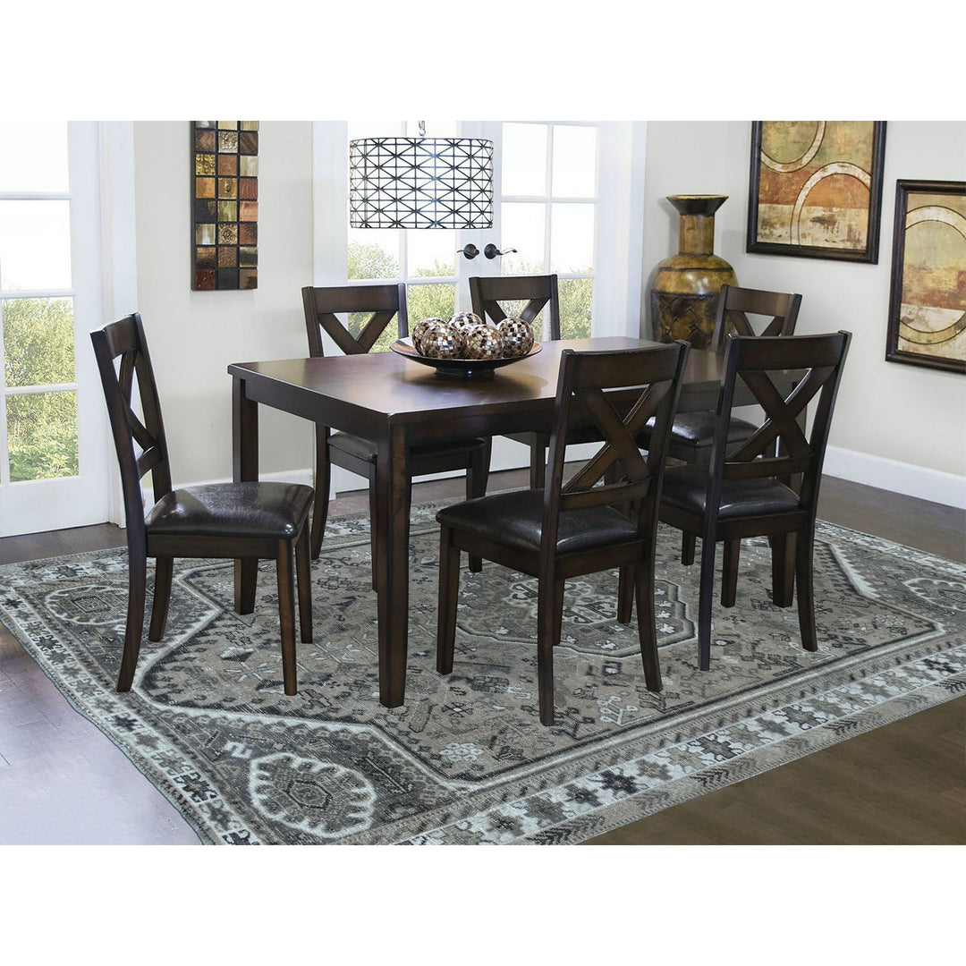 6'4" x 9'1" New Hand Knotted Grey Worn Wool Rectangle Oriental Rug - MOA10254128