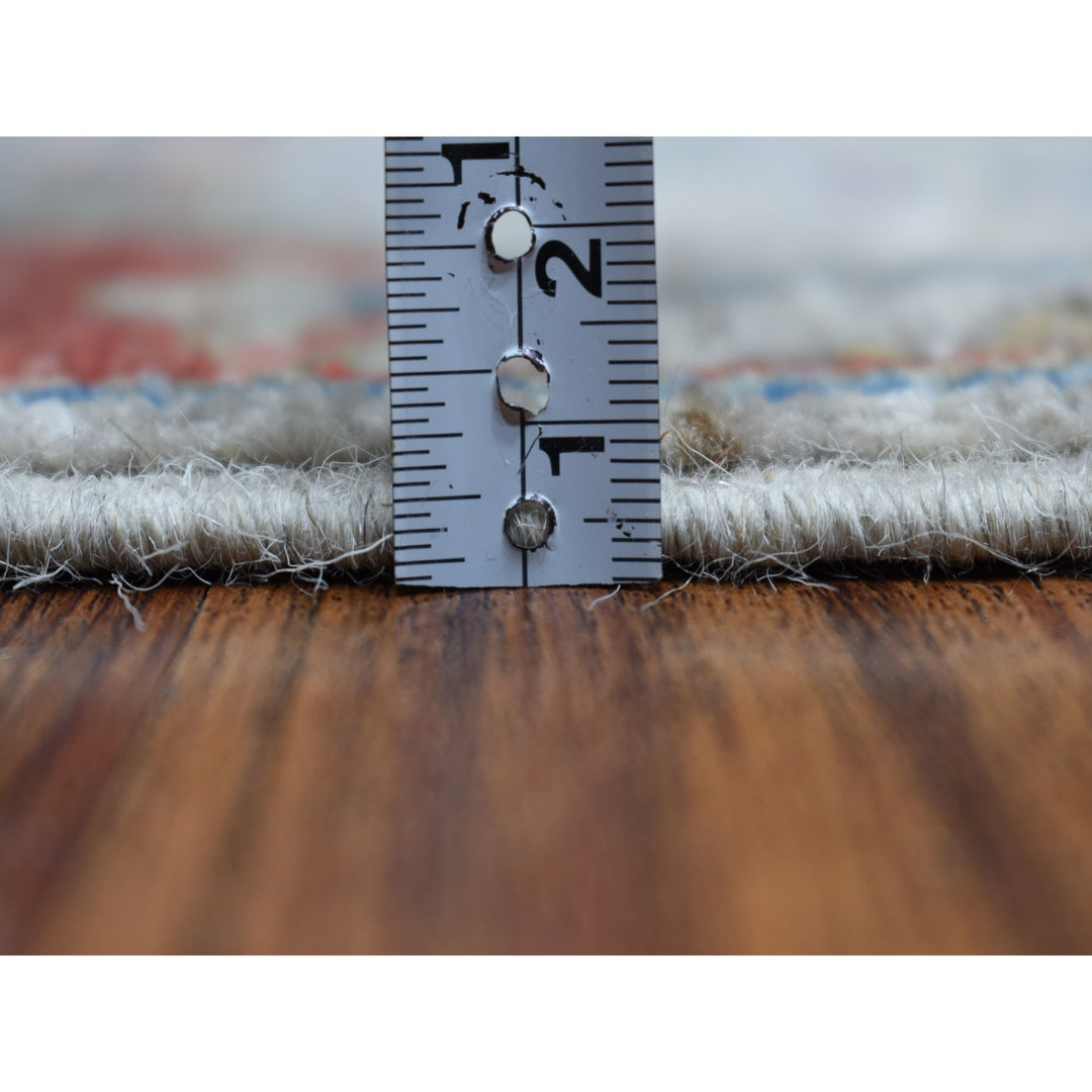 3'9" x 5'8" New Hand Knotted Grey Wool Rectangle Oriental Rug - MOA10254131