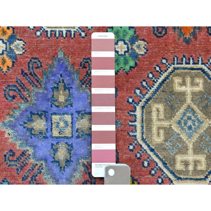 3'9" x 5'7" New Hand Knotted Pink Wool Rectangle Oriental Rug - MOA10254151
