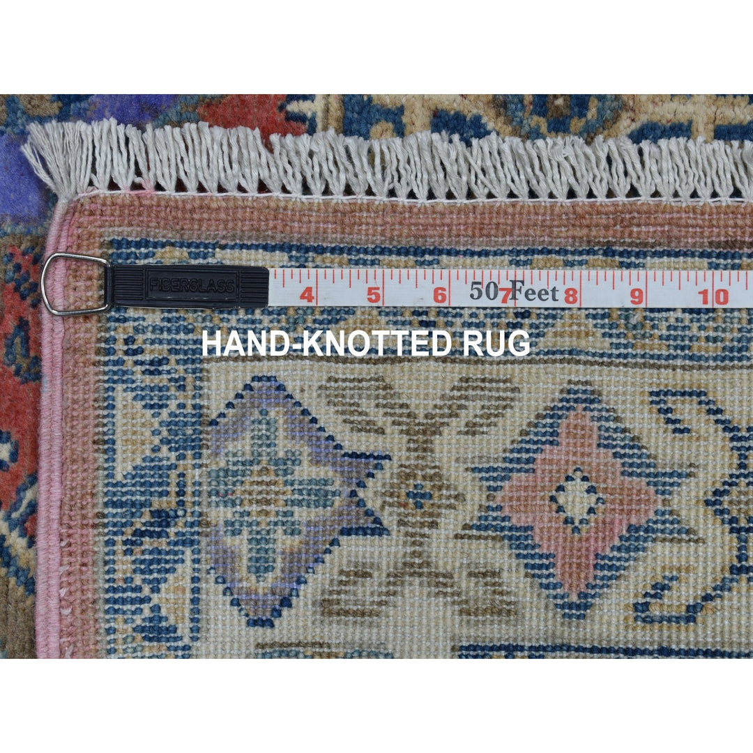 3'9" x 5'7" New Hand Knotted Pink Wool Rectangle Oriental Rug - MOA10254151